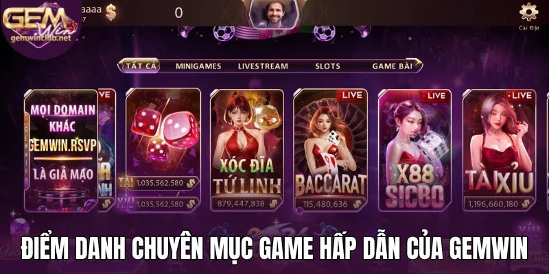 Điểm danh chuyên mục game hấp dẫn của Gemwin