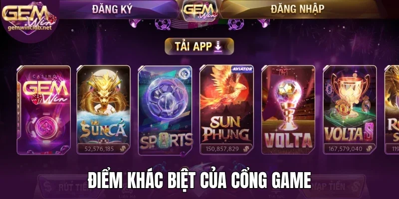 Điểm khác biệt của cổng game