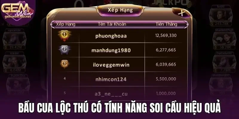 Bầu cua lộc thú có tính năng soi cầu 