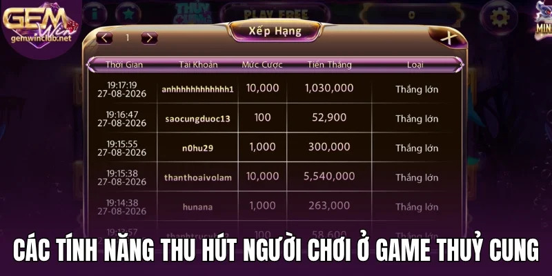 Các tính năng thu hút người chơi ở game thuỷ cung