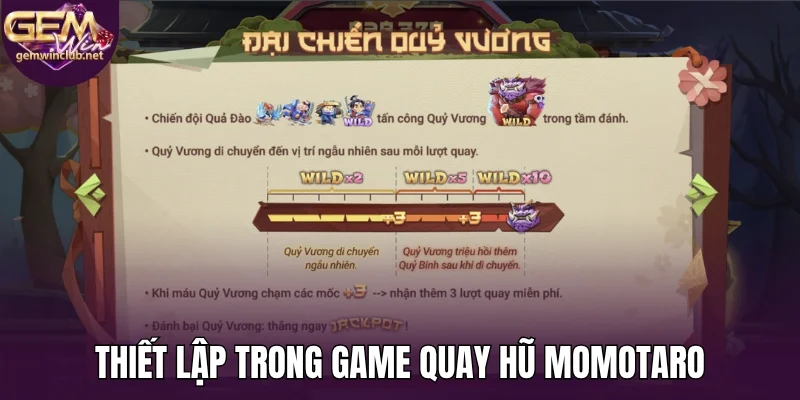 Thiết lập trong game quay hũ Momotaro