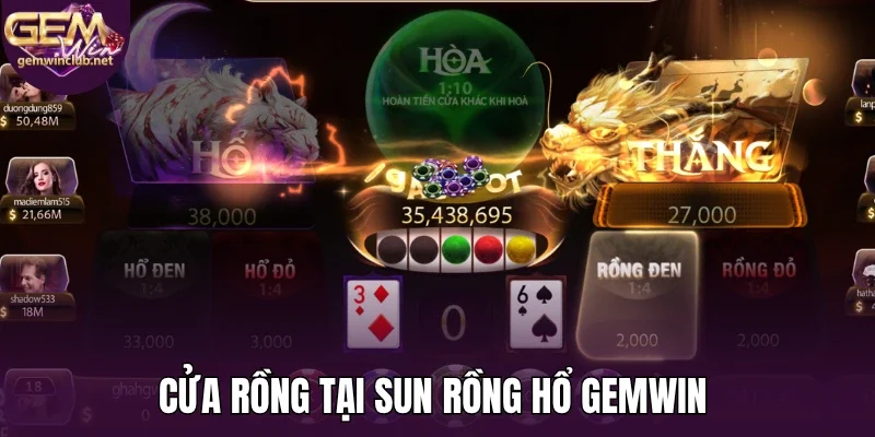Cửa rồng tại sun rồng hổ Gemwin 