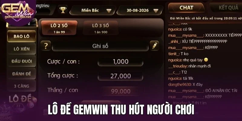 Lô đề Gemwin thu hút người chơi