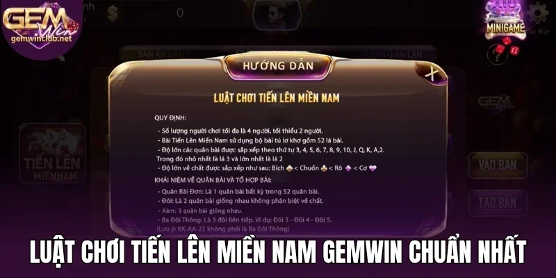 Luật chơi tiến lên miền Nam Gemwin
