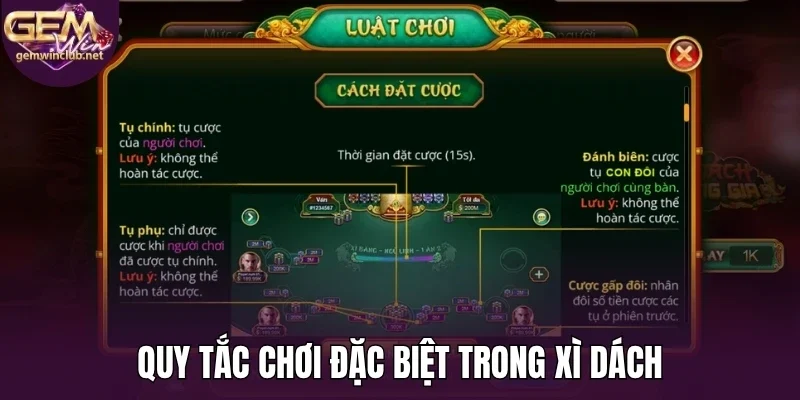Quy tắc chơi đặc biệt trong xì dách