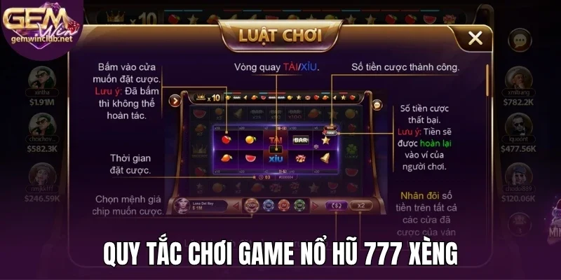 Quy tắc chơi game nổ hũ 777 xèng
