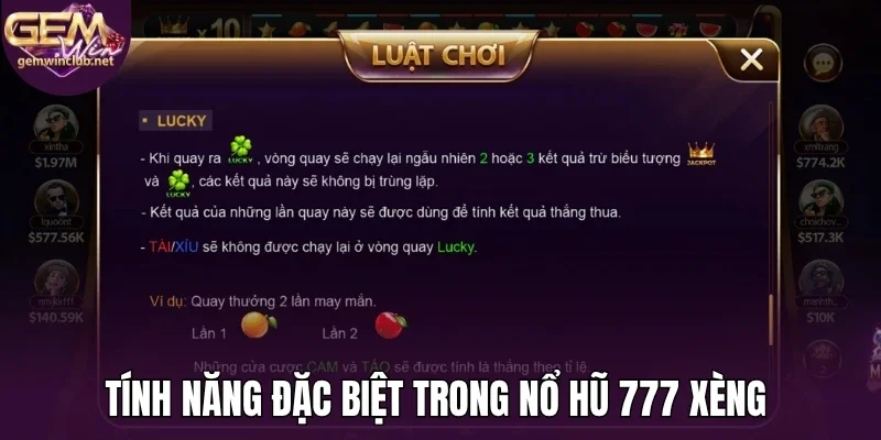 Tính năng đặc biệt trong nổ hũ 777 xèng 